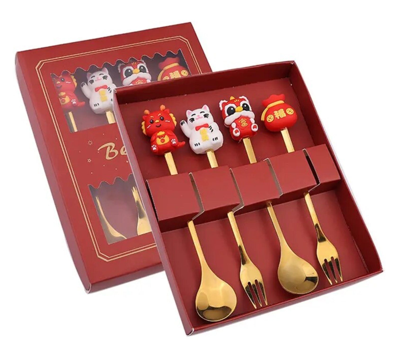 Lucky Spoons Spoons & Forks Charms - set of 4 pieces