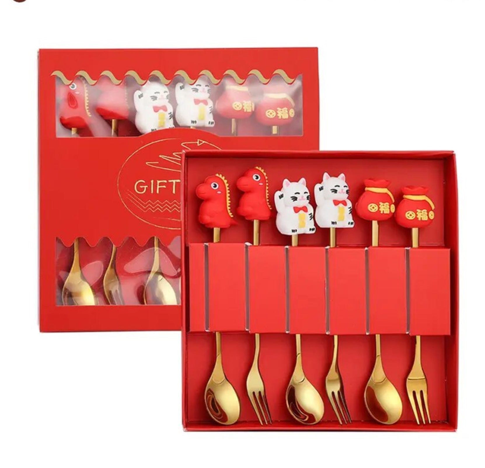 The Lucky Cartoon Spoons & Forks  - set of 6 pieces