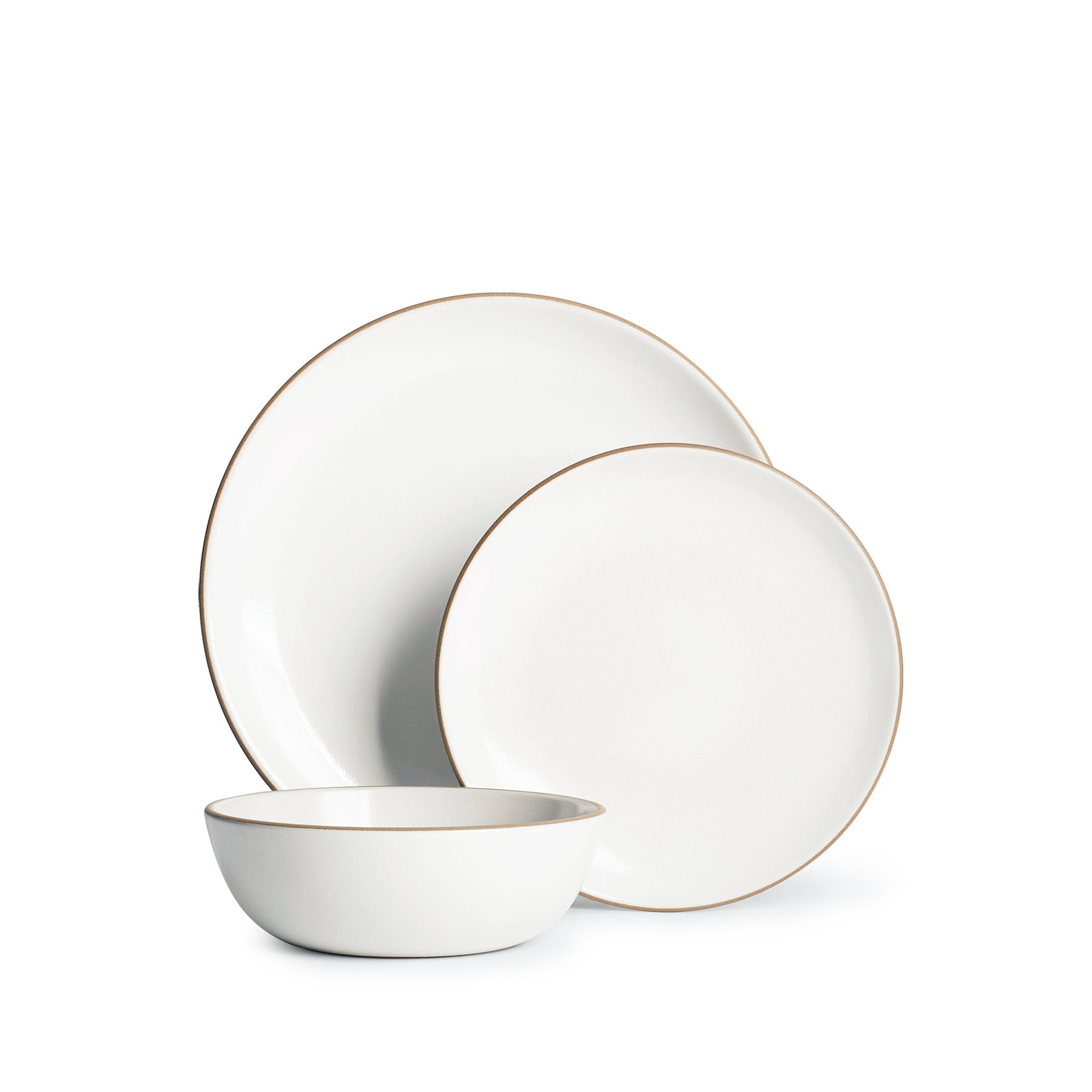 Opaque White 3-Piece Dinnerware Set